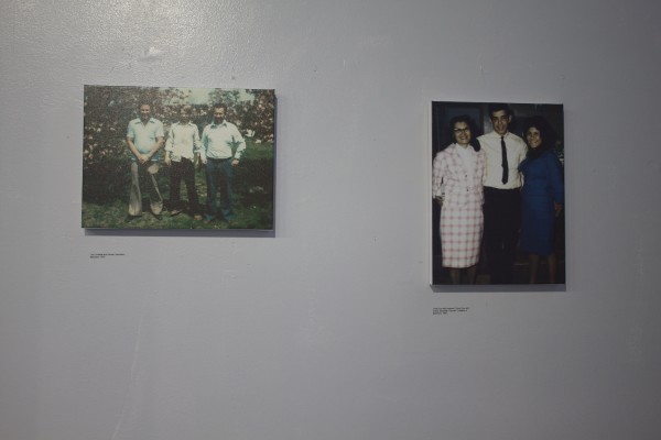 The Exquisite Lumbees and Hard Workin' Pilgrims exhibit; photos on walls.