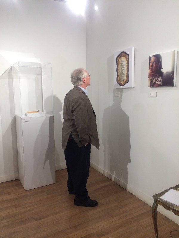 Attendees viewing the objects in the installation.