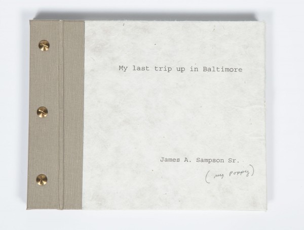 Exterior of the book Lumbee Legends. The text reads, My last trip up in Baltimore.