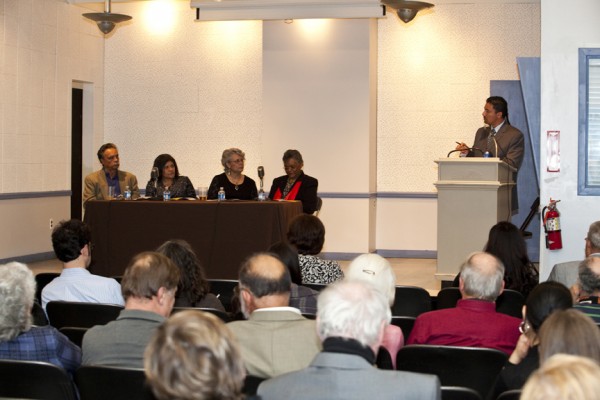 Speakers at the Hard Workin' Pilgrims event.