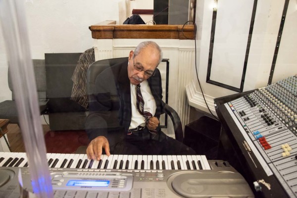 A person playing the piano.