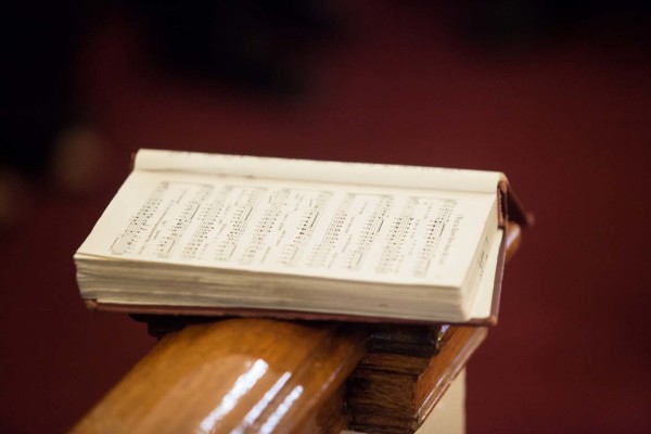 A book of music notes.