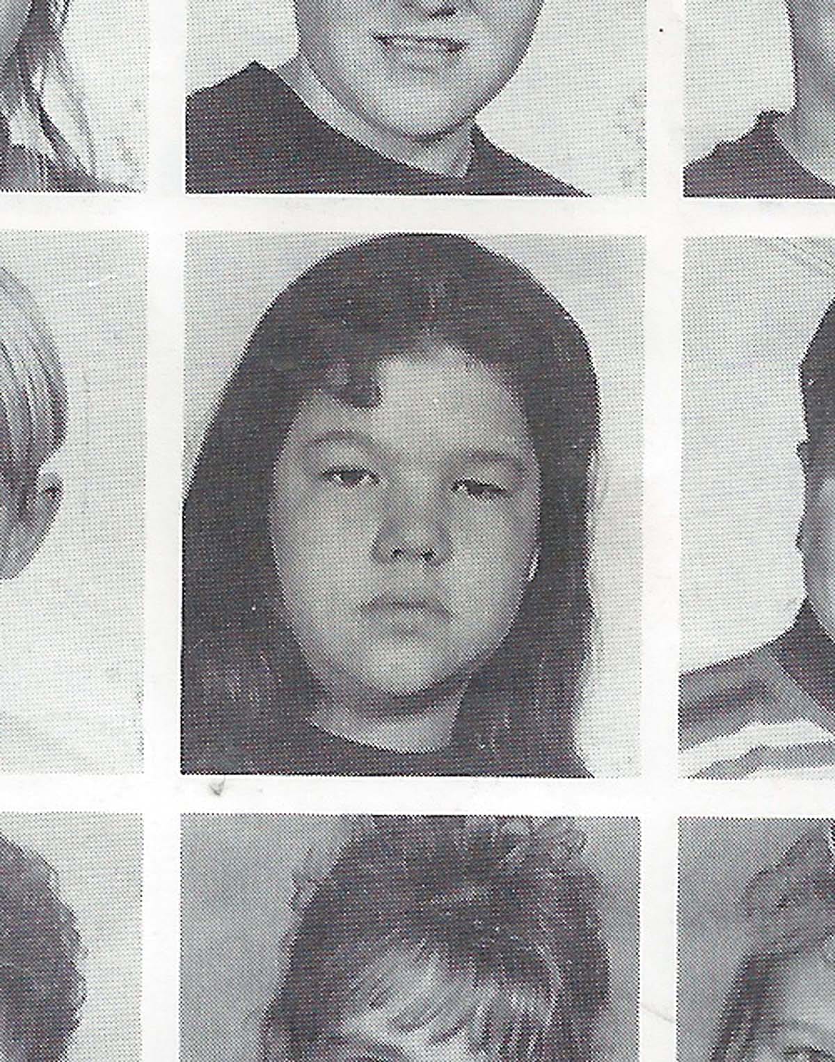 Ashley Minner's childhood yearbook photo.