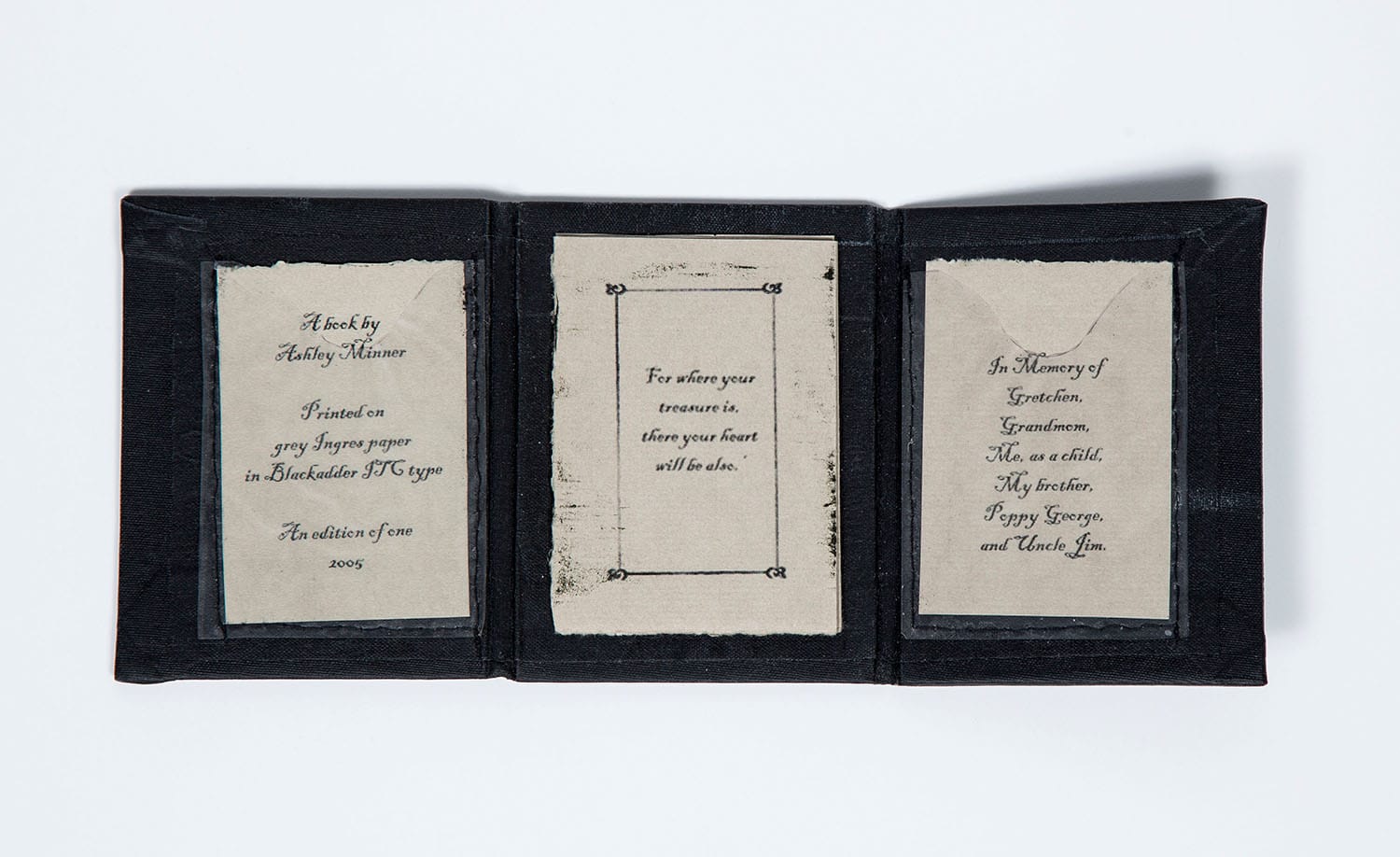 Photograph of the interior pages of For Where Your Treasure Is.