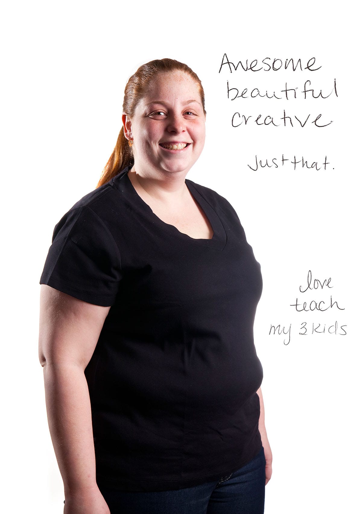 Photo of Tanelle. Text reads, Awesome, beautiful, creative.